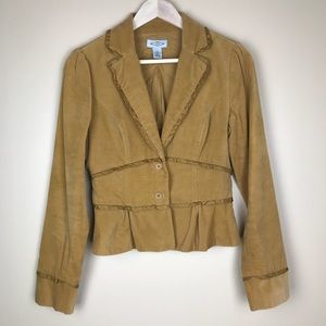 Anthropologie Sitwell Mustard Yellow Blazer